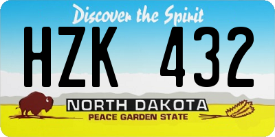 ND license plate HZK432