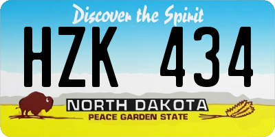 ND license plate HZK434