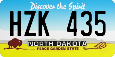 ND license plate HZK435