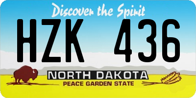 ND license plate HZK436
