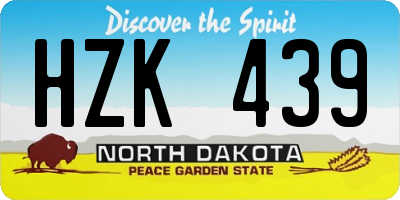 ND license plate HZK439