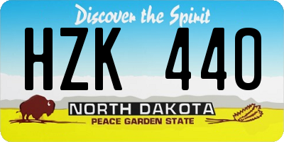 ND license plate HZK440