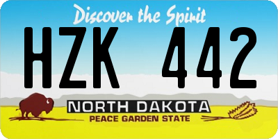 ND license plate HZK442