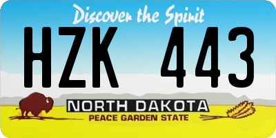 ND license plate HZK443
