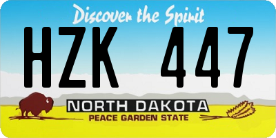 ND license plate HZK447