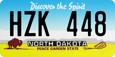 ND license plate HZK448