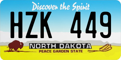 ND license plate HZK449