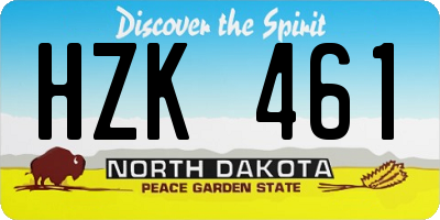 ND license plate HZK461
