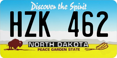 ND license plate HZK462