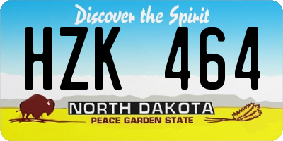 ND license plate HZK464