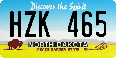 ND license plate HZK465