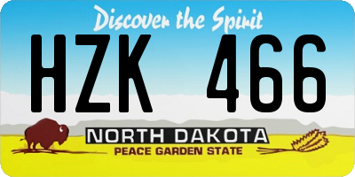 ND license plate HZK466