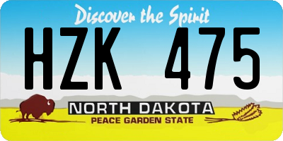 ND license plate HZK475