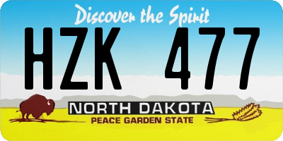 ND license plate HZK477