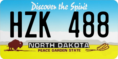 ND license plate HZK488