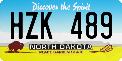 ND license plate HZK489