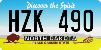 ND license plate HZK490