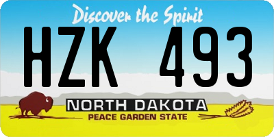ND license plate HZK493