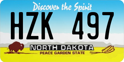 ND license plate HZK497