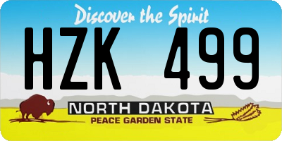ND license plate HZK499