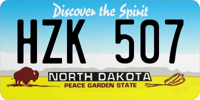 ND license plate HZK507
