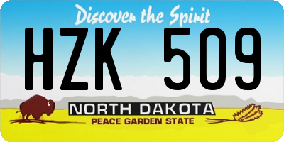 ND license plate HZK509