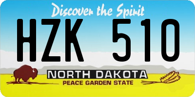 ND license plate HZK510