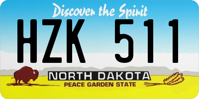 ND license plate HZK511