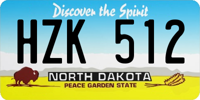 ND license plate HZK512