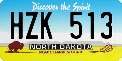 ND license plate HZK513