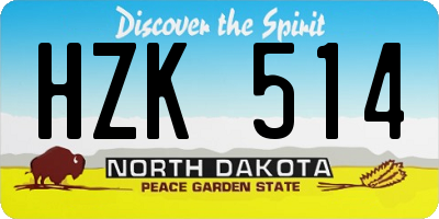 ND license plate HZK514