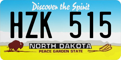 ND license plate HZK515