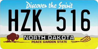 ND license plate HZK516