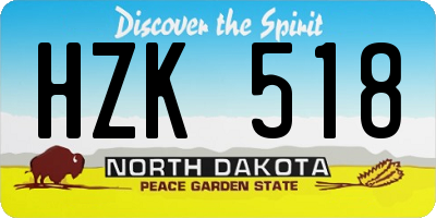 ND license plate HZK518