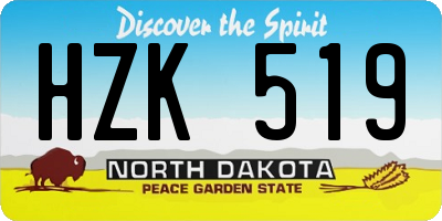 ND license plate HZK519