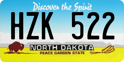 ND license plate HZK522