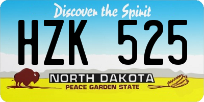 ND license plate HZK525