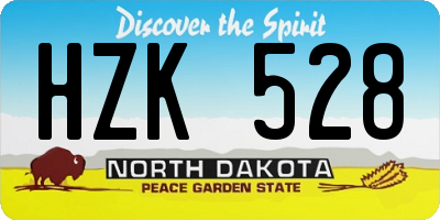 ND license plate HZK528