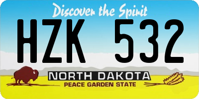 ND license plate HZK532