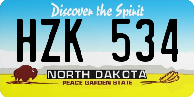 ND license plate HZK534