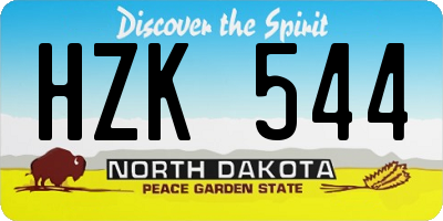 ND license plate HZK544