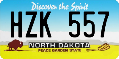 ND license plate HZK557
