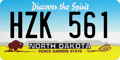 ND license plate HZK561
