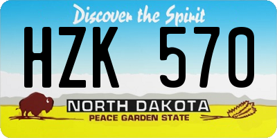 ND license plate HZK570