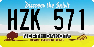 ND license plate HZK571