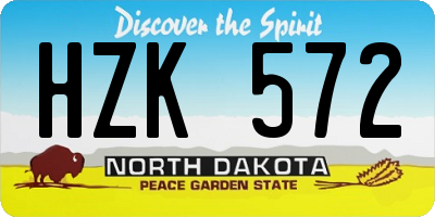 ND license plate HZK572