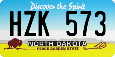 ND license plate HZK573