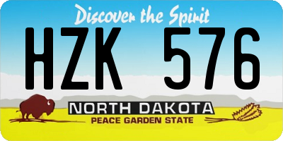 ND license plate HZK576