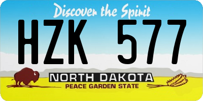 ND license plate HZK577