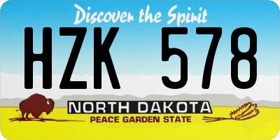 ND license plate HZK578